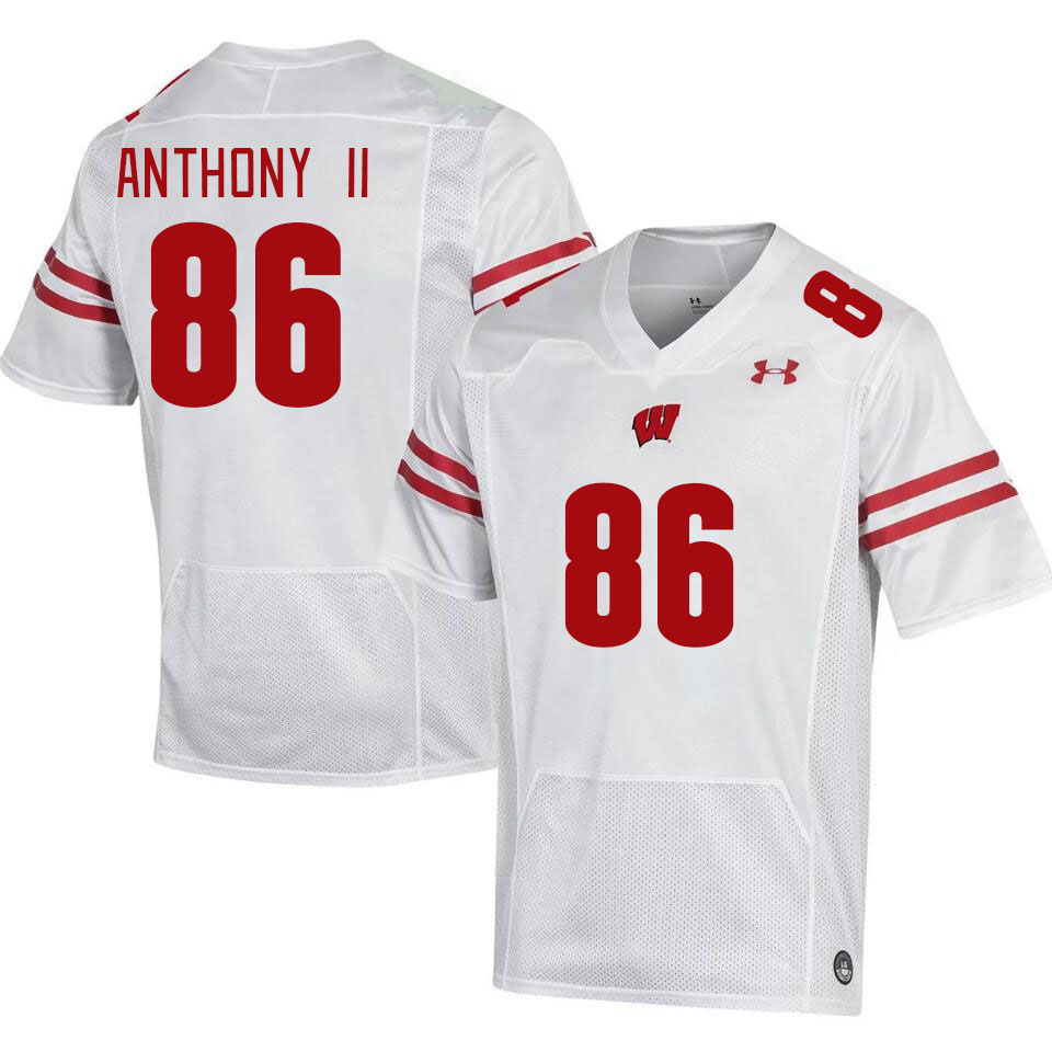 Men #86 Vinny Anthony II Winsconsin Badgers College Football Jerseys Stitched Sale-White
